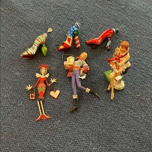 women and high heels Christmas ornaments set